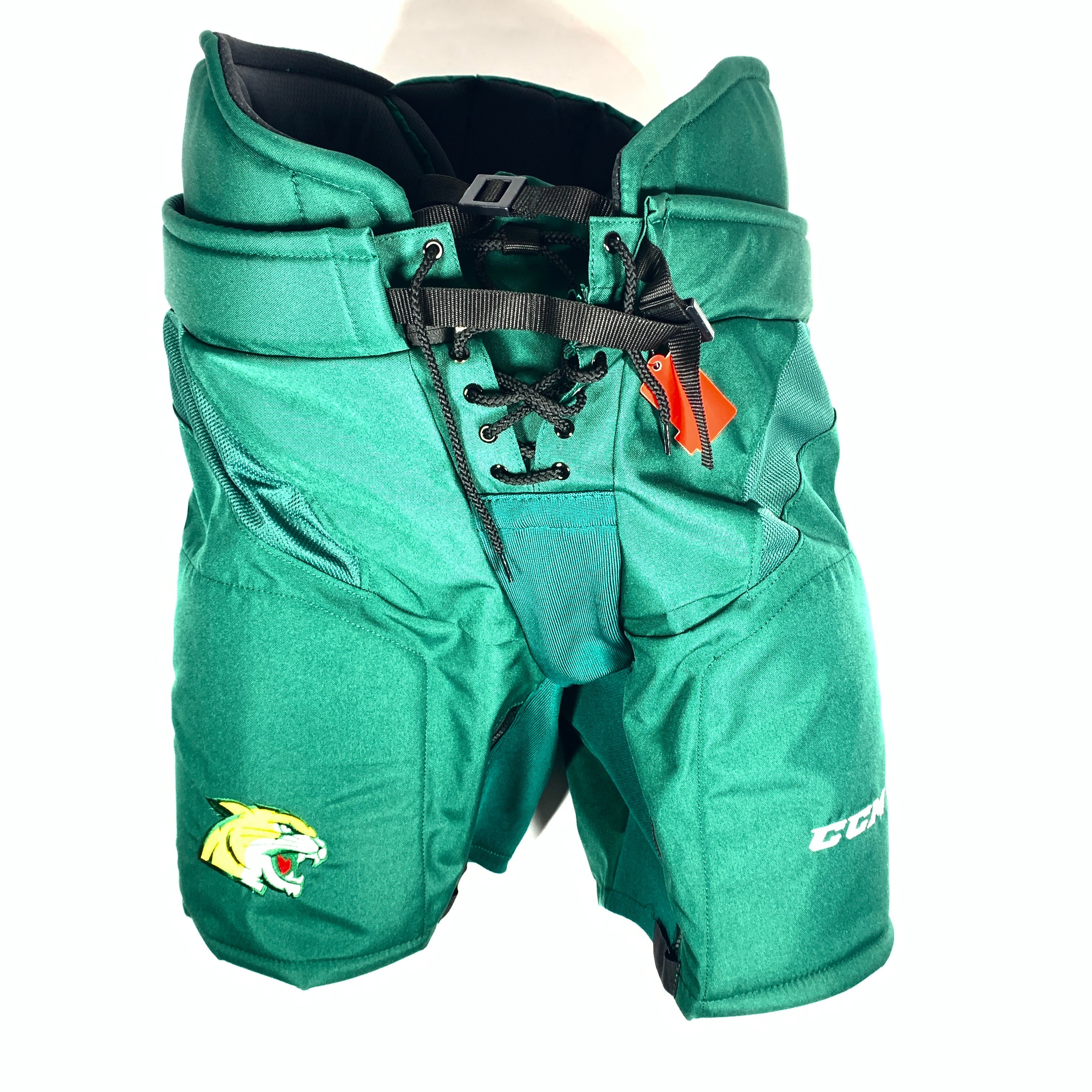 CCM HP32 - Pantalon de hockey NCAA Pro Stock (vert/blanc/jaune)